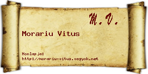 Morariu Vitus névjegykártya